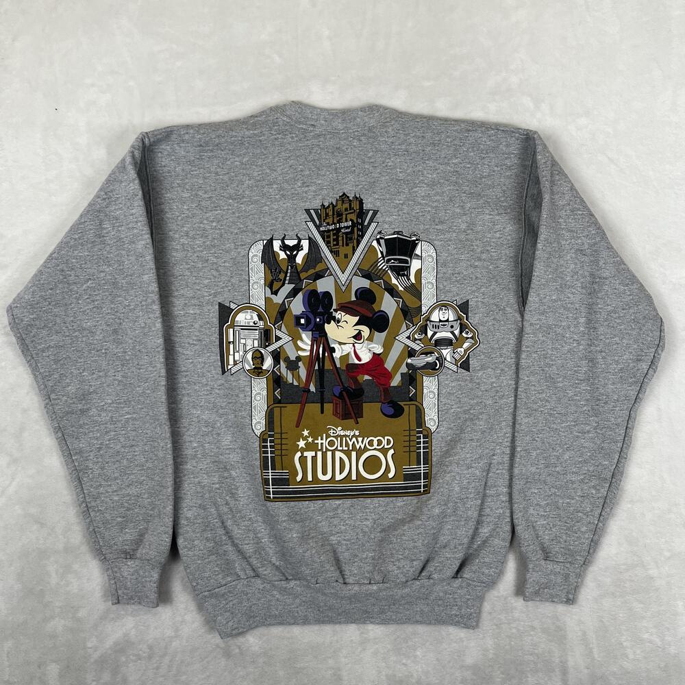 Disney Parks Sweatshirt Size Small Gray Hollywood Studios Mickey Mouse Graphic
